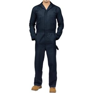 Men’S Twill Long Sleeve Coverall Utility Work Wear Sz L